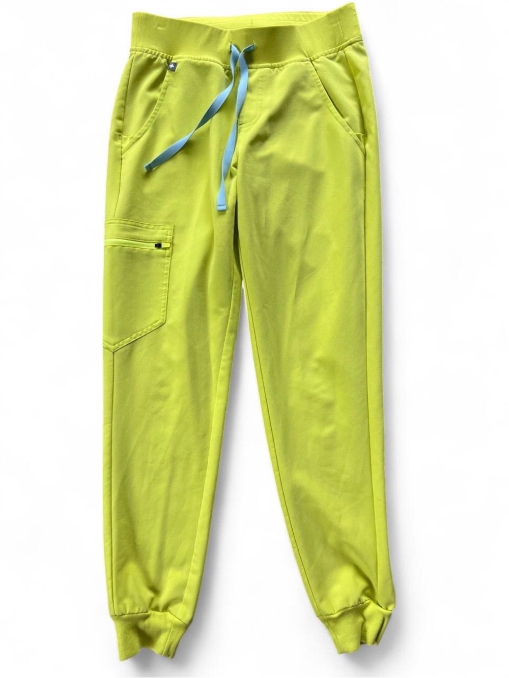 FIGS Technical Collection Zamora Jogger Scrub Pants Chartreuse Lime Green XS